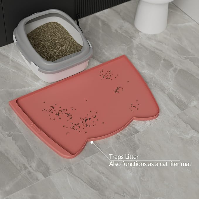 OHMO Dog Food Mat w/Residue Collection Pocket Silicone Pet Feeding Mat - Image 7