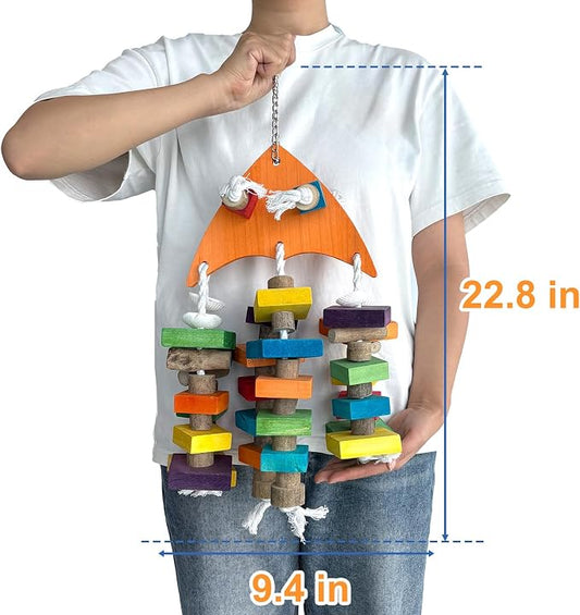 22.8" Natural Shell Parrot Toy for Medium & Large Birds - Image 2