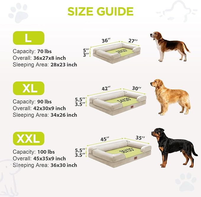 Orthopedic Dog Beds for Large Medium Dogs, Big Waterproof Memory Foam Pet Couch - Image 4