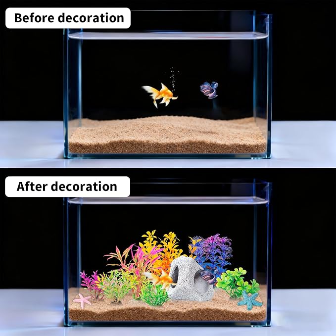 COMSUN 12 PCS Aquarium Decoration Cave Set, Ceramic Fish Tank Hideaway Rock - Image 5