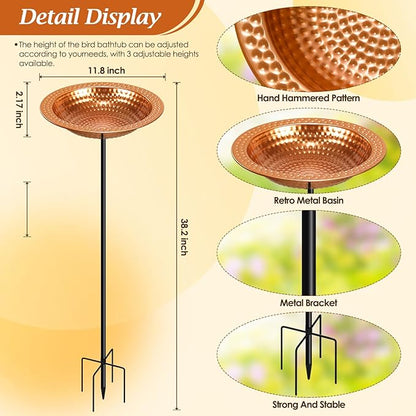 Metal Bird Bath Stand for Outdoors Garden, Bird Baths Birdbaths Bowl - Image 2