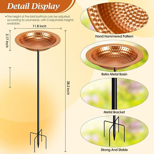 Metal Bird Bath Stand for Outdoors Garden, Bird Baths Birdbaths Bowl - Image 2
