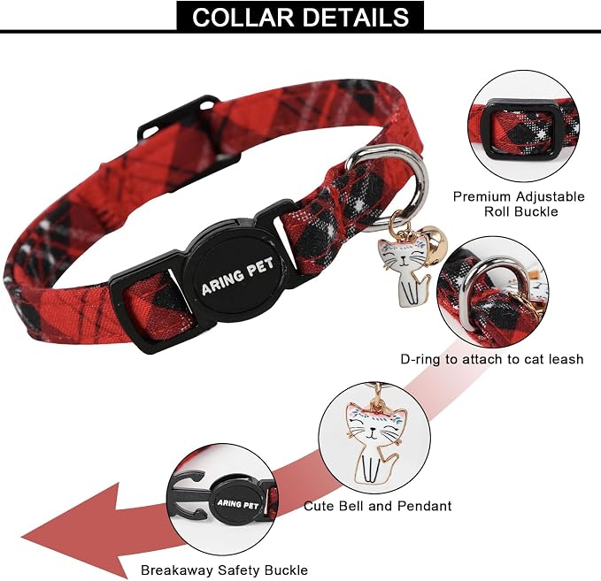 ARING PET 2 Pack Christmas Cat Collars-Cute Cat Collar Breakaway - Image 5