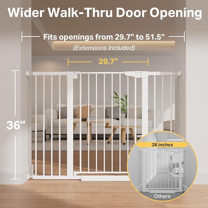 Cumbor 36" Extra Tall 29.7"-51.5" Baby Gate - Image 3