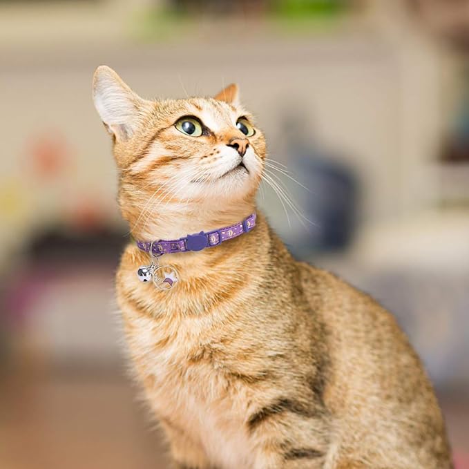 PUPTECK 3 Pack Cat Collar with Bells Breakaway - Image 2