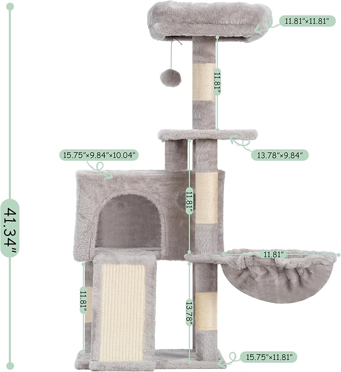 Cat Tree, 41.3" Cat Tower for Indoor Kittens - Image 4