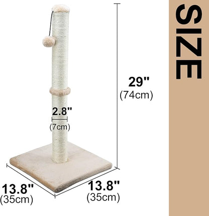 Dimaka 29" Height Tall Cat Scratching Post, Claw Scratcher - Image 2