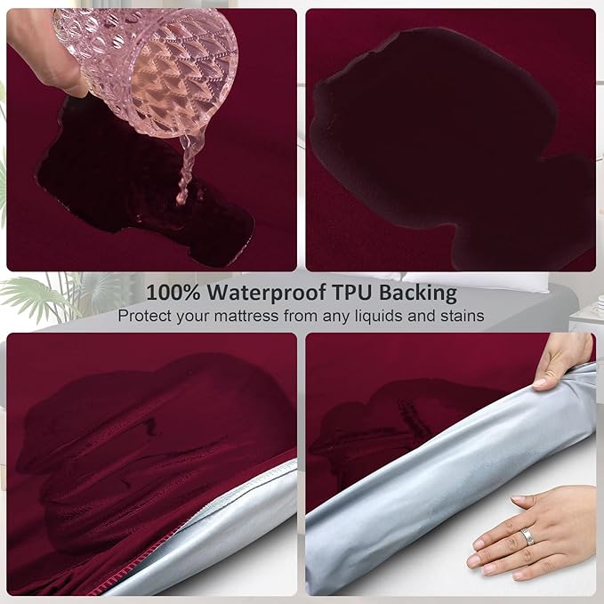 Waterproof Mattress Protector King, Fitted Sheet Style Breathable Mattress Cover - Image 3