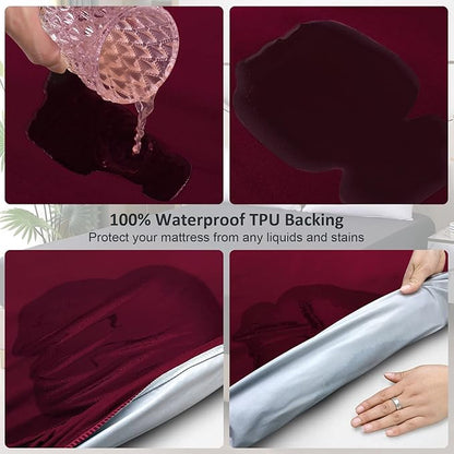 Waterproof Mattress Protector Queen, Fitted Sheet Style Breathable Mattress - Image 3
