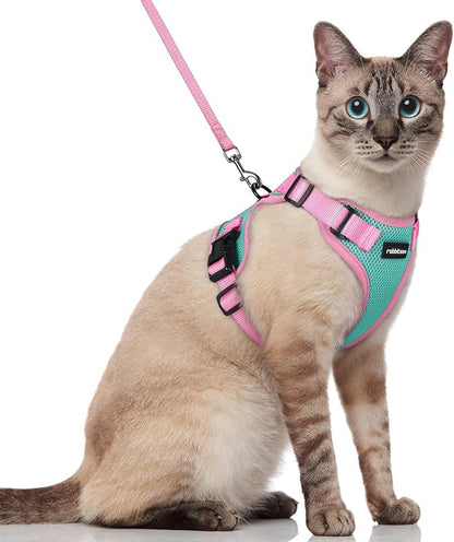 rabbitgoo Cat Harness and Leash Set, Escape Proof Soft Adjustable Vest Harnesses by rabbitgoo