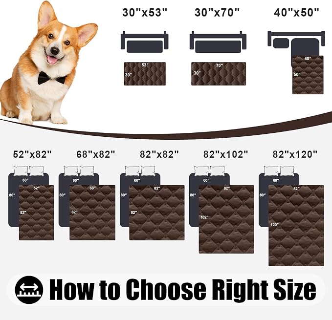 Smiry Waterproof Dog Bed Cover Blanket, Soft Reversible Pet Blanket, Washable - Image 6