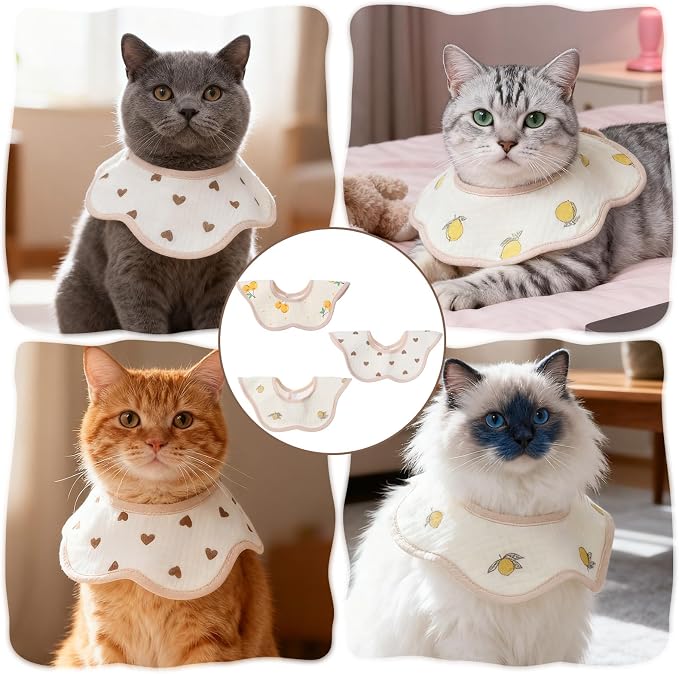 3Pcs Cat Collar Adjustable Kitten Collar Bandana - Image 7