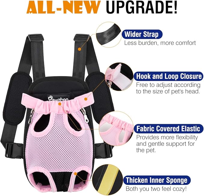 Pawaboo Pet Carrier Backpack, Adjustable Pet Front Cat Dog Carrier Backpack - Image 4
