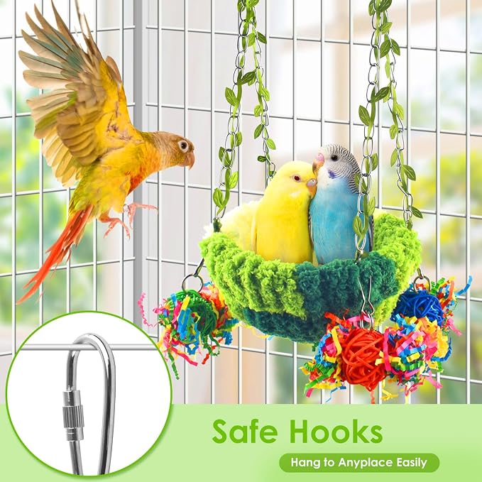 KATUMO Conure Nest, Bird Breeding Bed Cockatiel Snuggle Nest Parakeet Swing Bed - Image 3