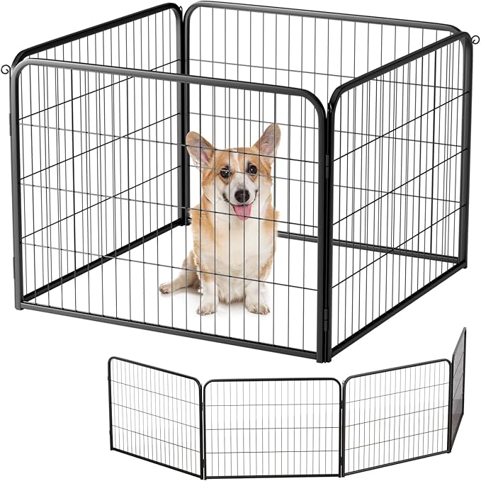BestPet | Dog Playpen Extender | 24 Inch, 4 Panels | Heavy Duty Metal Pet by BestPet