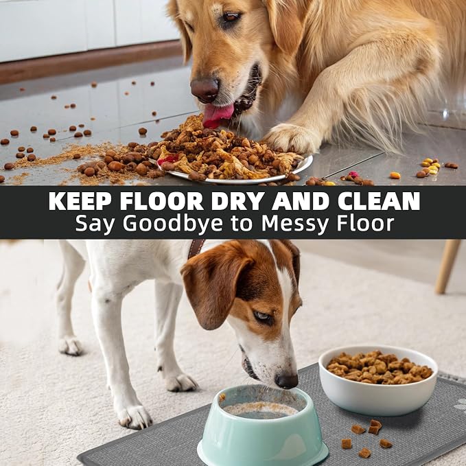 PUPTECK Dog Food Mat, Absorbent Pet Cat Feeding Mat - Image 5