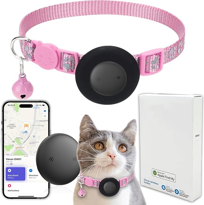 GPS Tracker for Cats, Mini GPS Pet Tracker, IPX8 Waterproof Cat Trackers by Bingolar