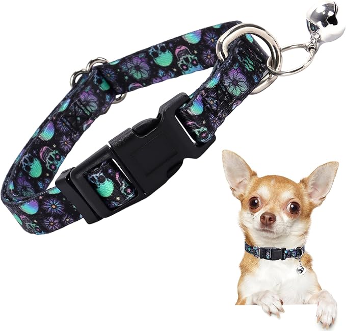 Small Dog Collar with Bell by ONEFOJOJO