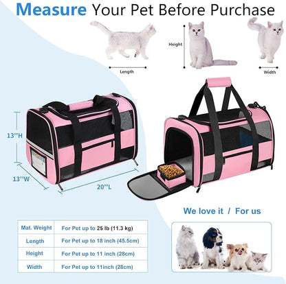20" Large Cat Carrier Soft Side Dog Carrier Pet Carrier - Image 2