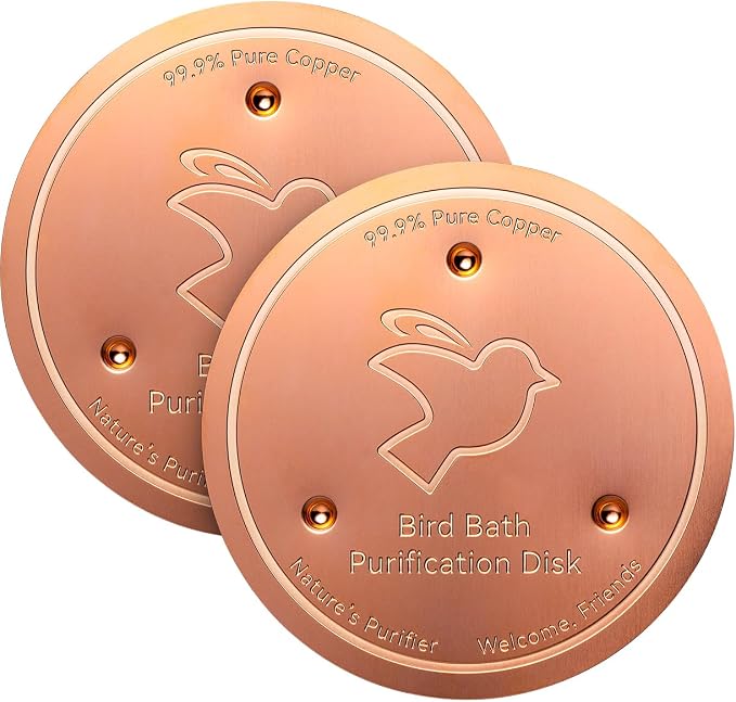 Mellbree 2-Pack Bird Bath Copper Disk, 0.6mm Reinforced 99.99% Pure Copper by Mellbree