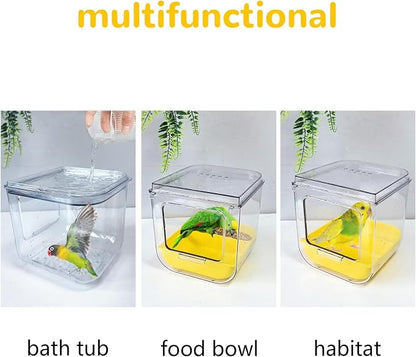 Bird Bath for Cage Bird Shower Bath Parrot Cage Feeder Cage Accessories - Image 3