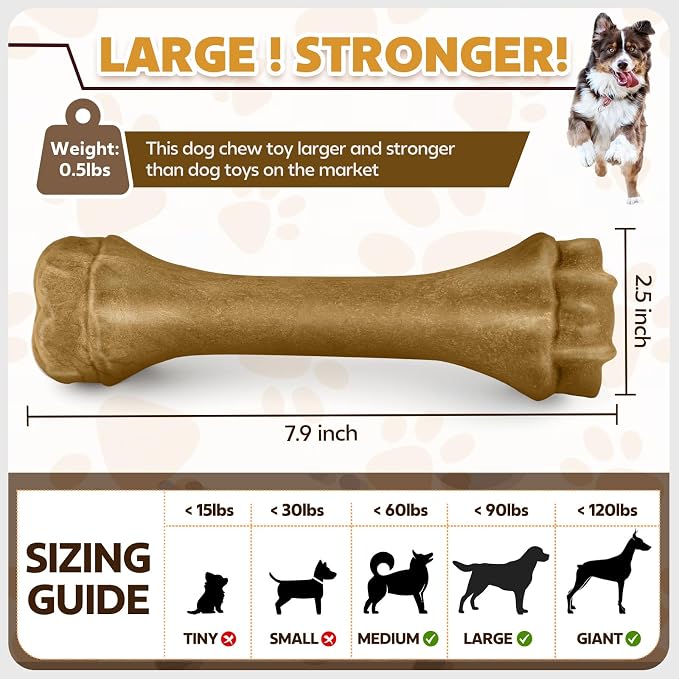 Dog Toys for Aggressive Chewers, Indestructible Bones for Aggressive Chewers - Image 2