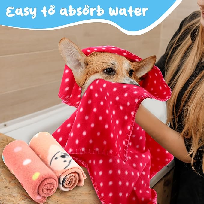 Eccliy 20 Pcs Puppy Blanket Pet Soft Fleece Dog Blankets Warm Felt Throw Sleep - Image 5