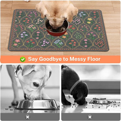 Absorbent Pet Dog Bowl Mat for Food and Water, Pet Cat Food Feeding Mat - Image 3