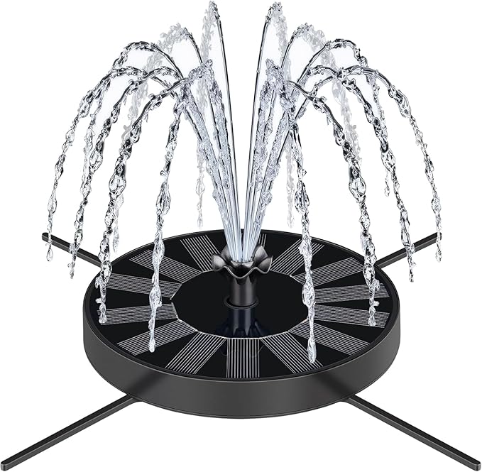 Solar Fountain Pump with Spray Height Adjustment, Upgrade Glass Solar Bird Bath by SEIRMEP