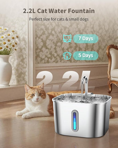 Cat Water Fountain Stainless Steel - Image 2