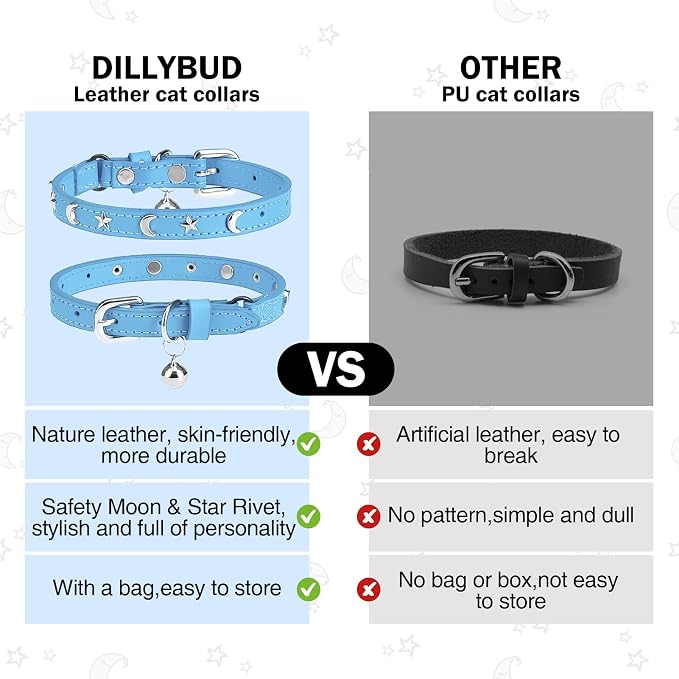 Leather Cat Collars for Boy Girl Cats - Image 4