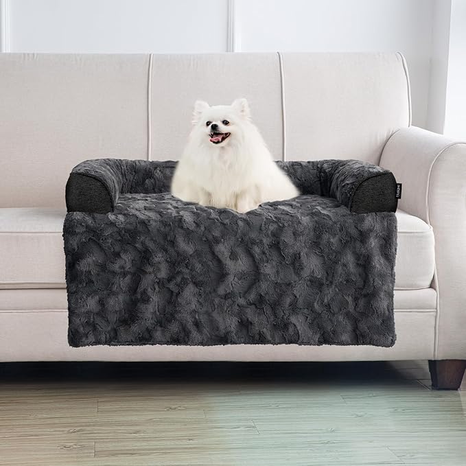 Calming Medium Dog Bed for Couch, 35 x 31 inch Removable Couch Cover for Dogs by blunique