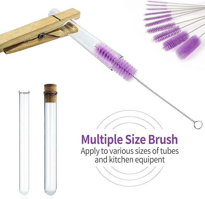 CiaraQ Bottle Cleaning Brushes, 8 Inch Nylon Tube Brush Set, Cleaner - Image 5