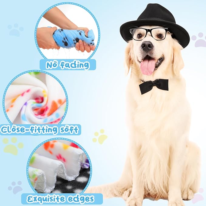 Eccliy 20 Pcs Puppy Blanket Pet Soft Fleece Dog Blankets Warm Felt Throw Sleep - Image 6
