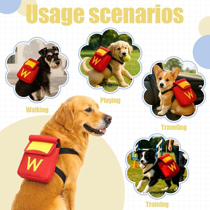 Dog Backpack for Dog, Adjustable Hands-Free Travel Hiking Walking Vest - Image 5