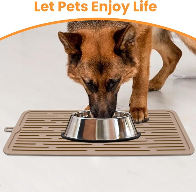 Ptlom Pet Placemat for Dog and Cat, Anti-Slip Waterproof Dogs Feeding Mat - Image 3
