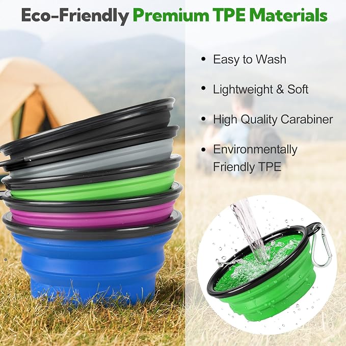 Collapsible Dog Bowl 2 Pack, Dog Water Bowls - Image 5
