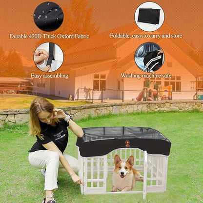 PJYuCien Dog Playpen Mesh Top Cover, Fits 36 Inch 4 Panels Regular Square - Image 5
