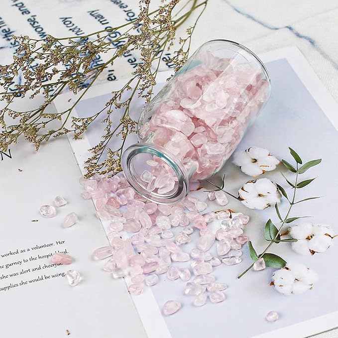 JOHOUSE Rose Quartz Crystals, 1lb Pink Crushed Rose Quartz Chips Bulk Tumbled - Image 4