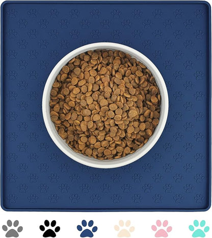 Ptlom Pet Placemat for Dog and Cat, Waterproof Non-Slip Silicone Feeding Bowl by PTLOM