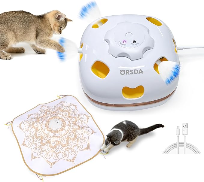 ORSDA Cat Toys for Indoor Cats, 4 in 1 Interactive Automatic Kitten Toys Hide by ORSDA