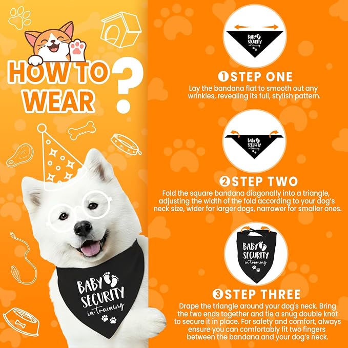 Baby Security in Training Dog Bandana Pet Scarf Pregnancy Announcement Dog - Image 4