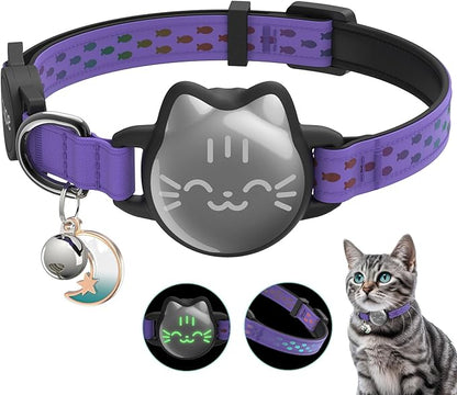 Waterproof Airtag Cat Collar, Breakaway Cat Airtag Collar by typecase