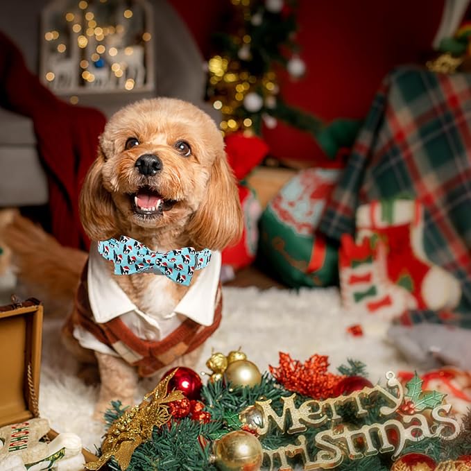 Dog Collar, Christmas Dog Collar Plaid Pet Collar Bow Holiday Bows Girl Boy - Image 5
