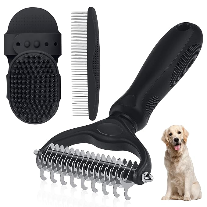 Double-Sided Pet Grooming Rake by Unknown