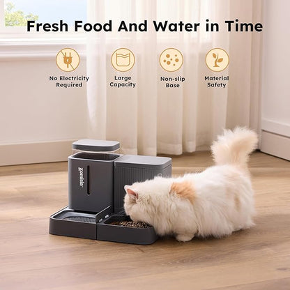 Gravity Cat Feeder and Water Dispenser, 2 in 1 Automatic Cat Feeder - Image 5
