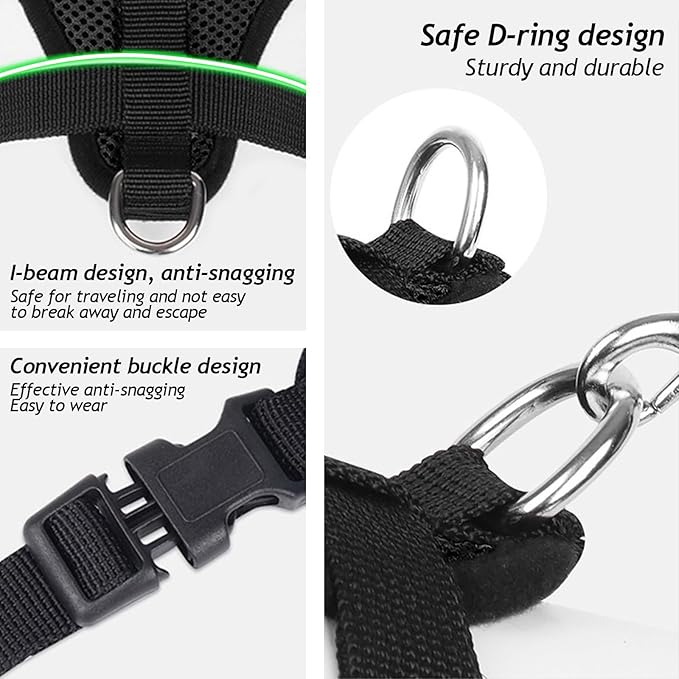 shudyear Summer cat Chest Harness and Leash, Anti-Escape Adjustable Soft mesh - Image 4