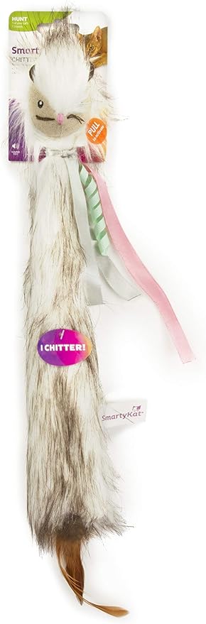 SmartyKat Chitter Critter Squirrel Electronic Sound Plush Kicker Cat Toy by SmartyKat