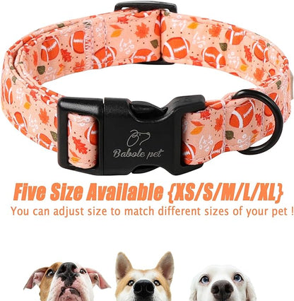 Fall Dog Collar, Cute Football Pattern Puppy Collar - Image 6