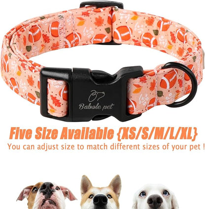 Fall Dog Collar, Cute Football Pattern Puppy Collar - Image 6
